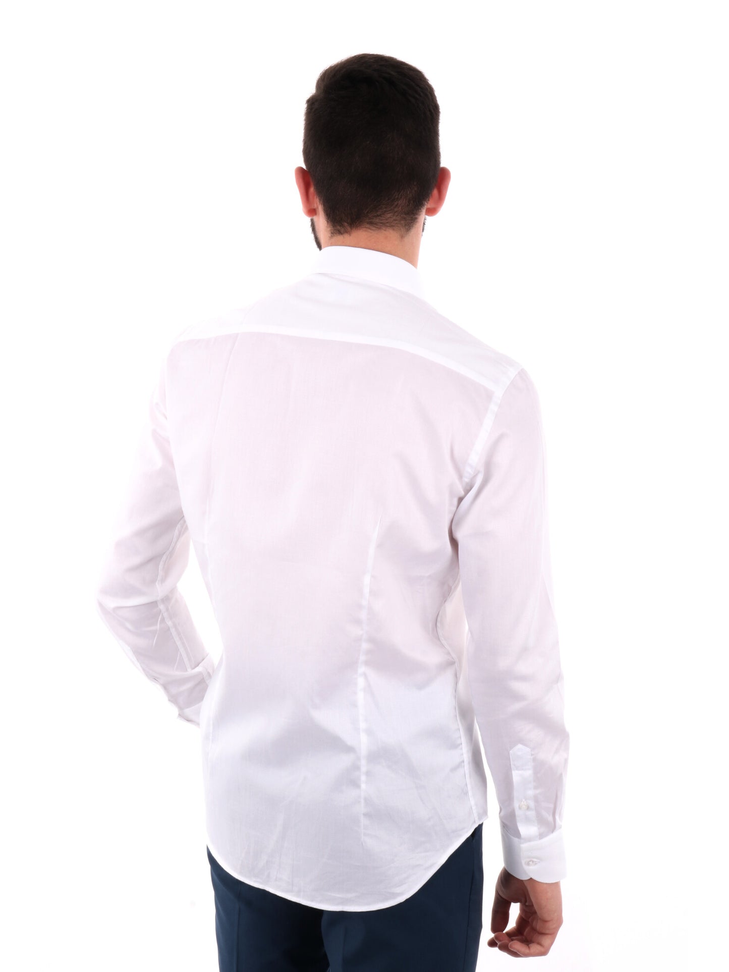 Camicia elegante FB da uomo in cotone bianca per primavera-estate