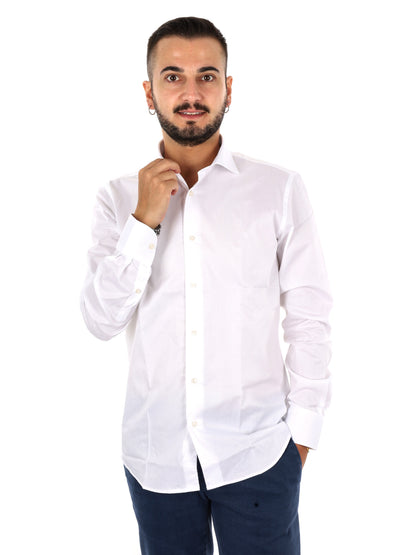 Fb Brillantine 11, camicia da uomo bianca