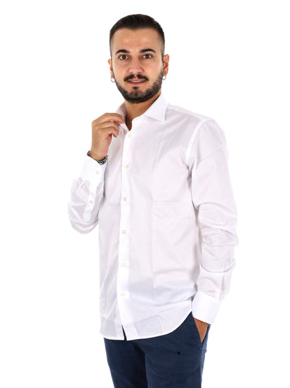 Fb Brillantine 11, camicia da uomo bianca