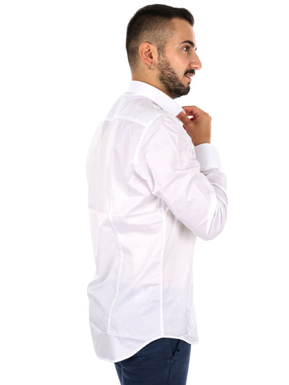 Fb Brillantine 11, camicia da uomo bianca