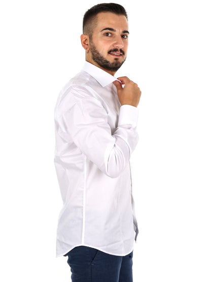 Fb Brillantine 11, camicia da uomo bianca