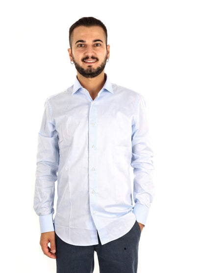 Fb Brillantine 12, camicia da uomo azzurra