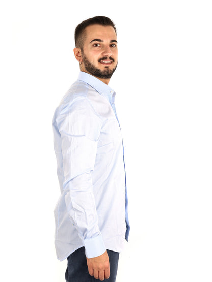 Fb Brillantine 12, camicia da uomo azzurra