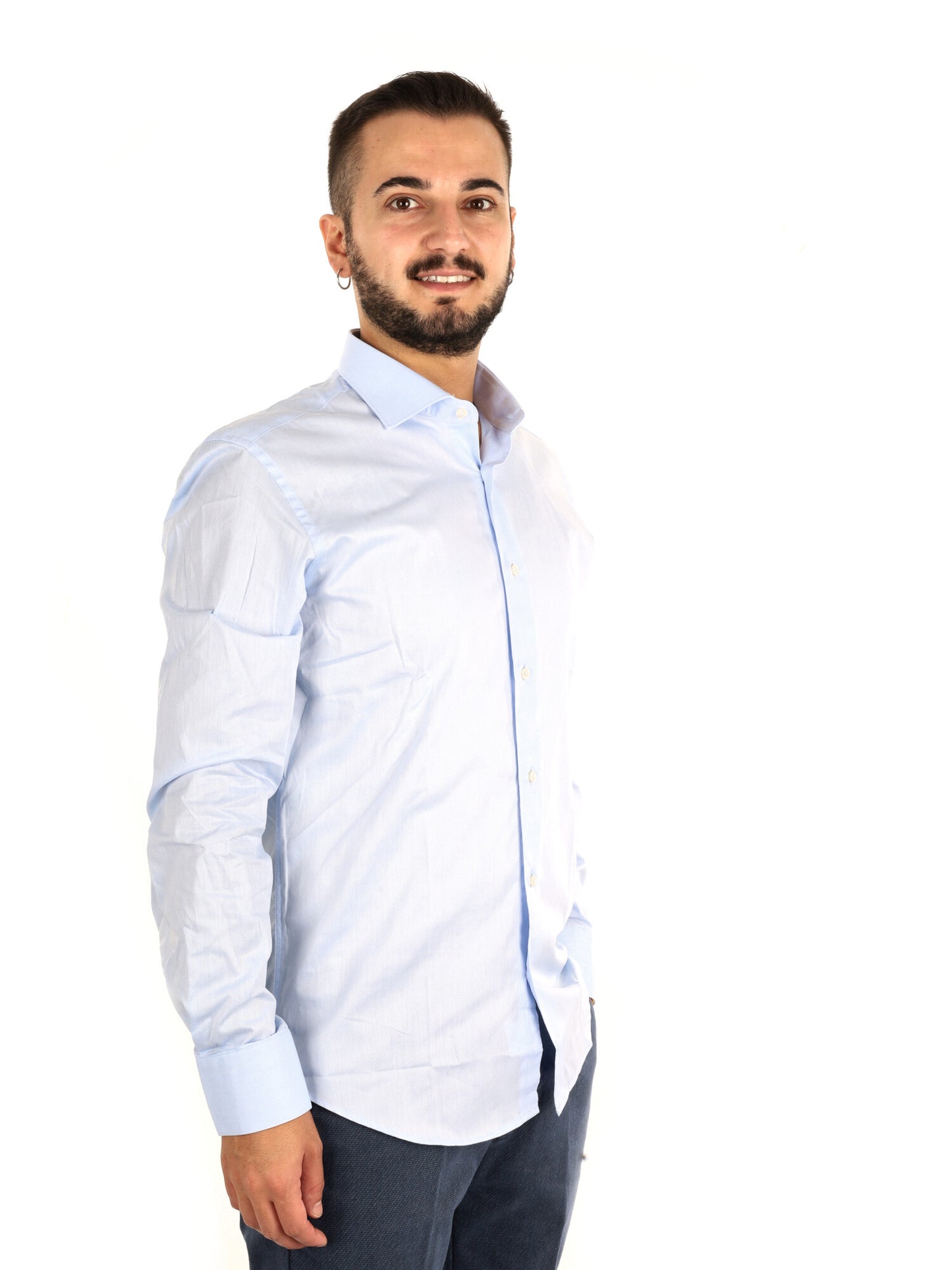 Fb Brillantine 12, camicia da uomo azzurra
