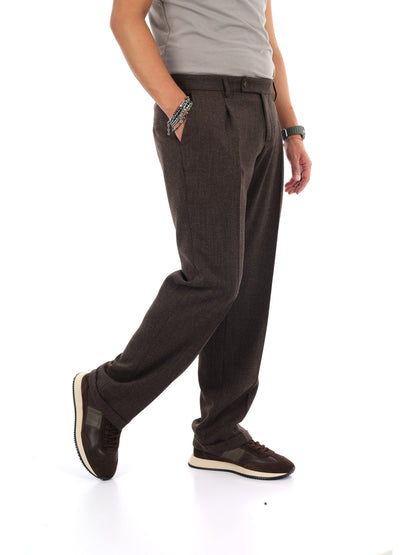 Fb Bubbone M024, pantalone da uomo marrone