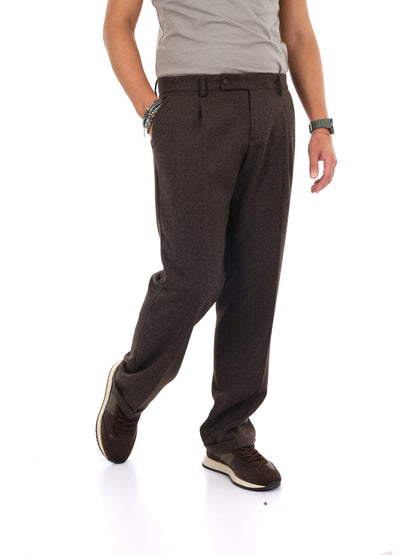 Fb Bubbone M024, pantalone da uomo marrone