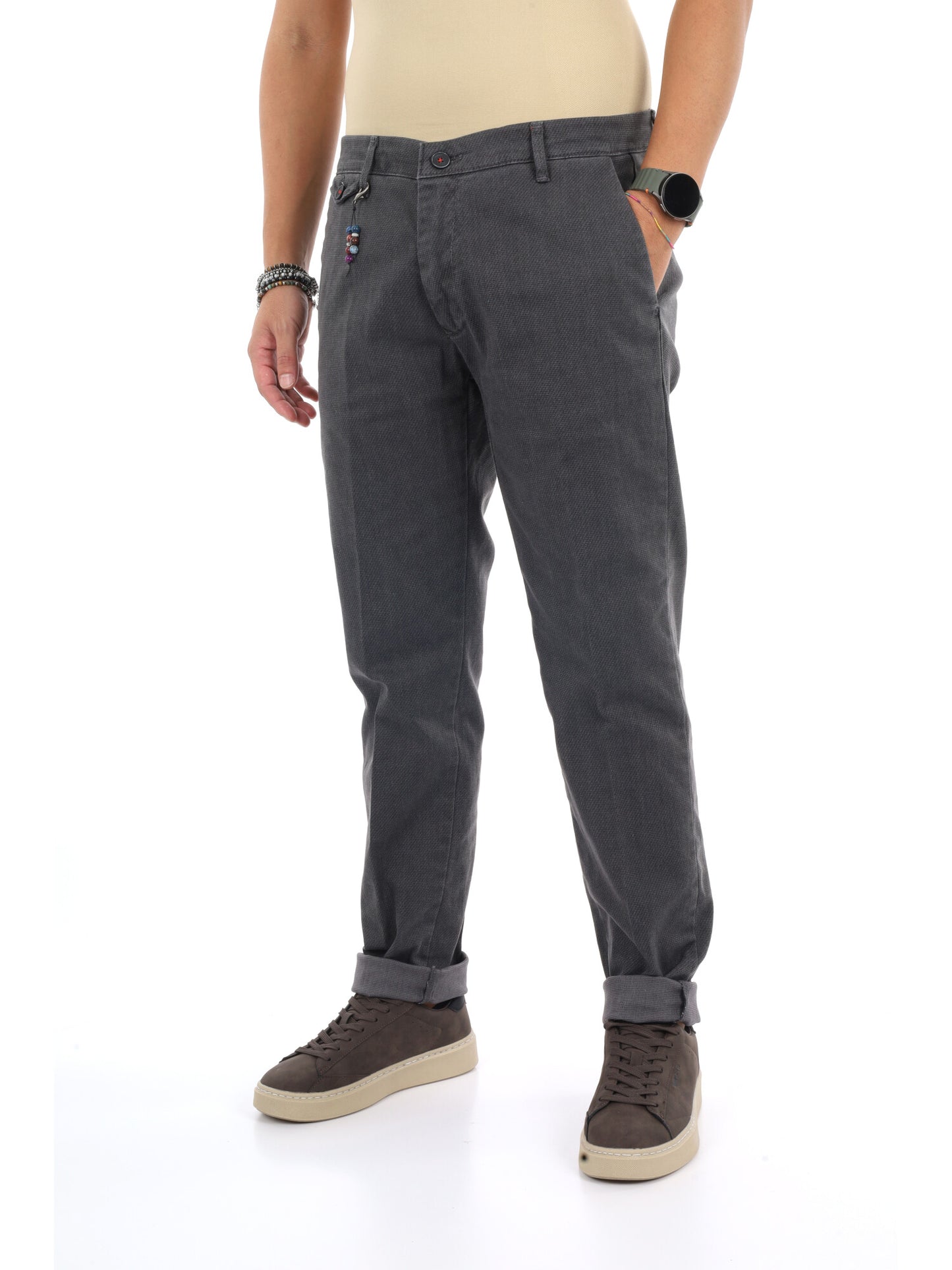 Fb Burlotto Ferro, pantalone da uomo grigio