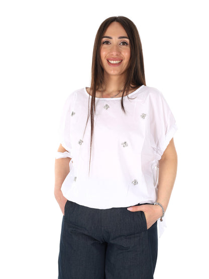 Yes Zee camicia donna bianca dalla linea versatile e moderna