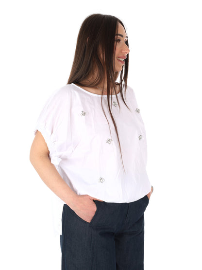 Yes Zee camicia donna bianca dalla linea versatile e moderna