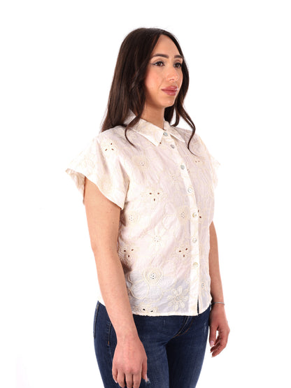 Yes-Zee camicia bianca donna per la primavera-estate