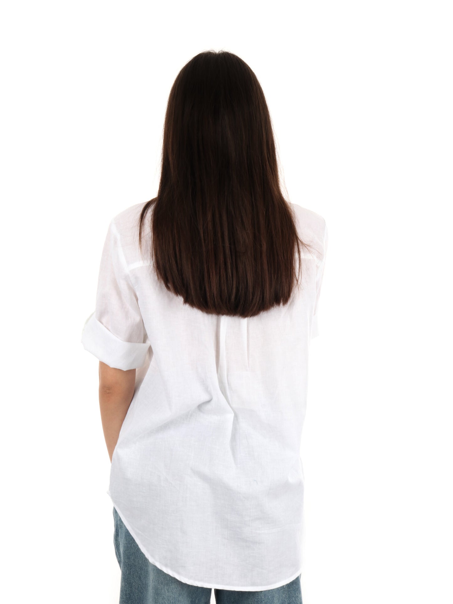 YES ZEE CAMICIA LINO - BIANCO
