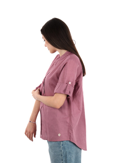 YES ZEE CAMICIA LINO - ROSA