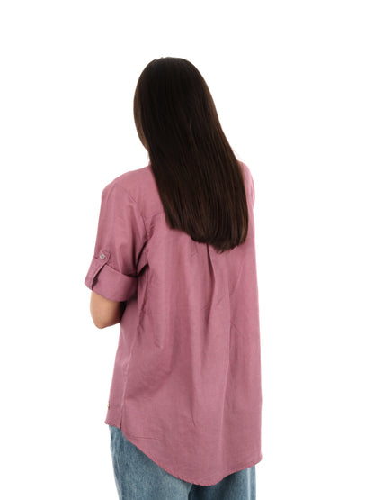 YES ZEE CAMICIA LINO - ROSA