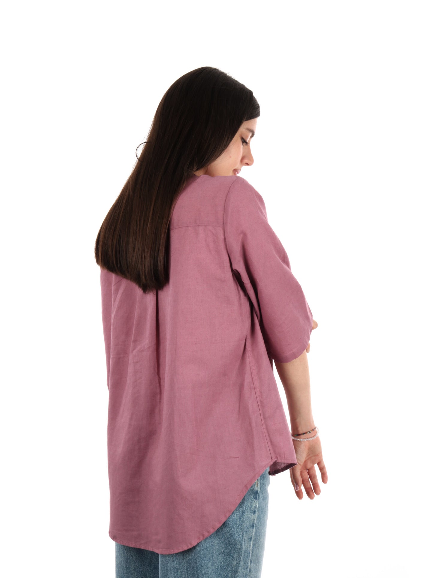 YES ZEE CAMICIA LINO - ROSA