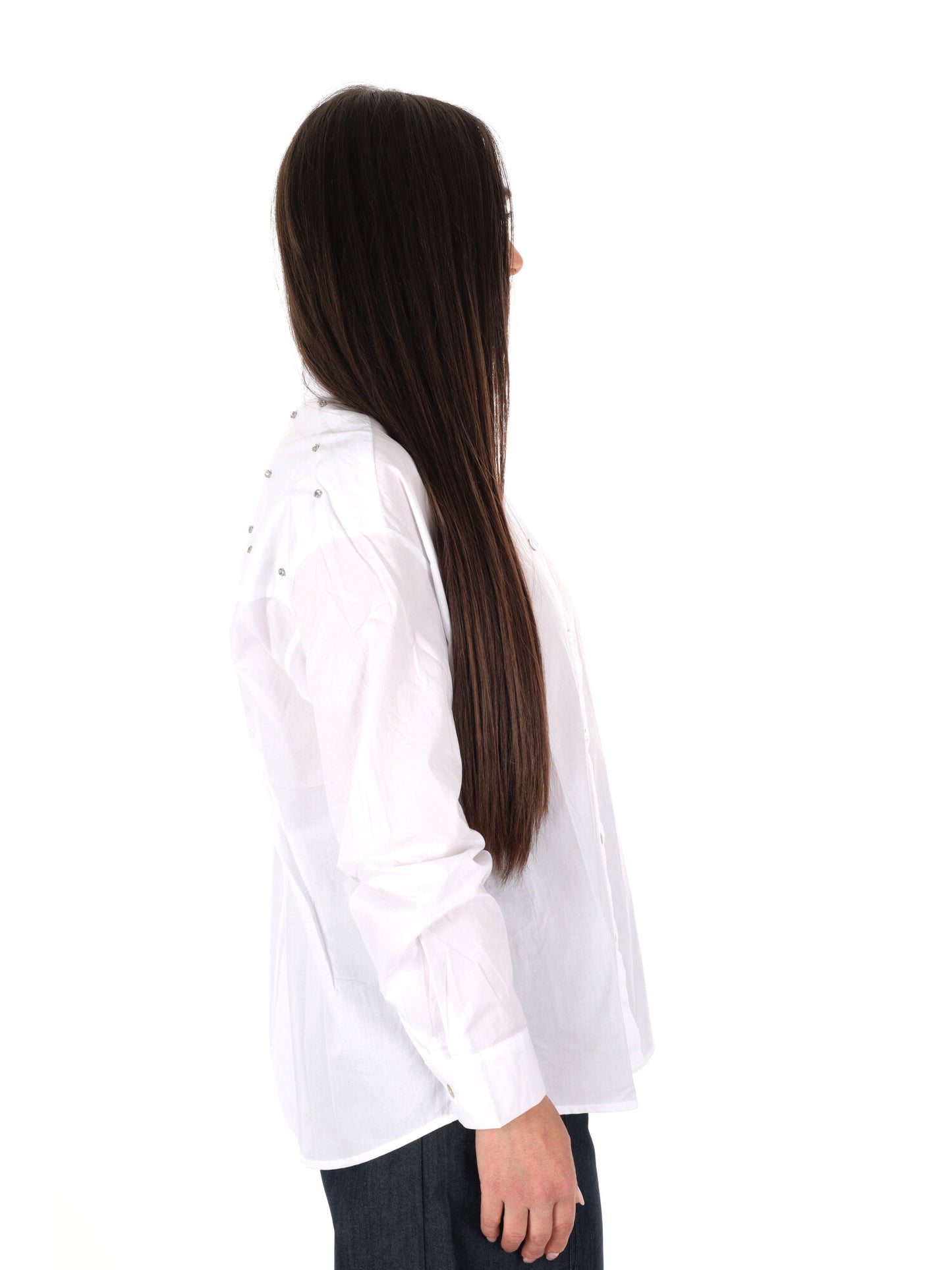 Yes-Zee camicia donna bianca dalla linea pulita