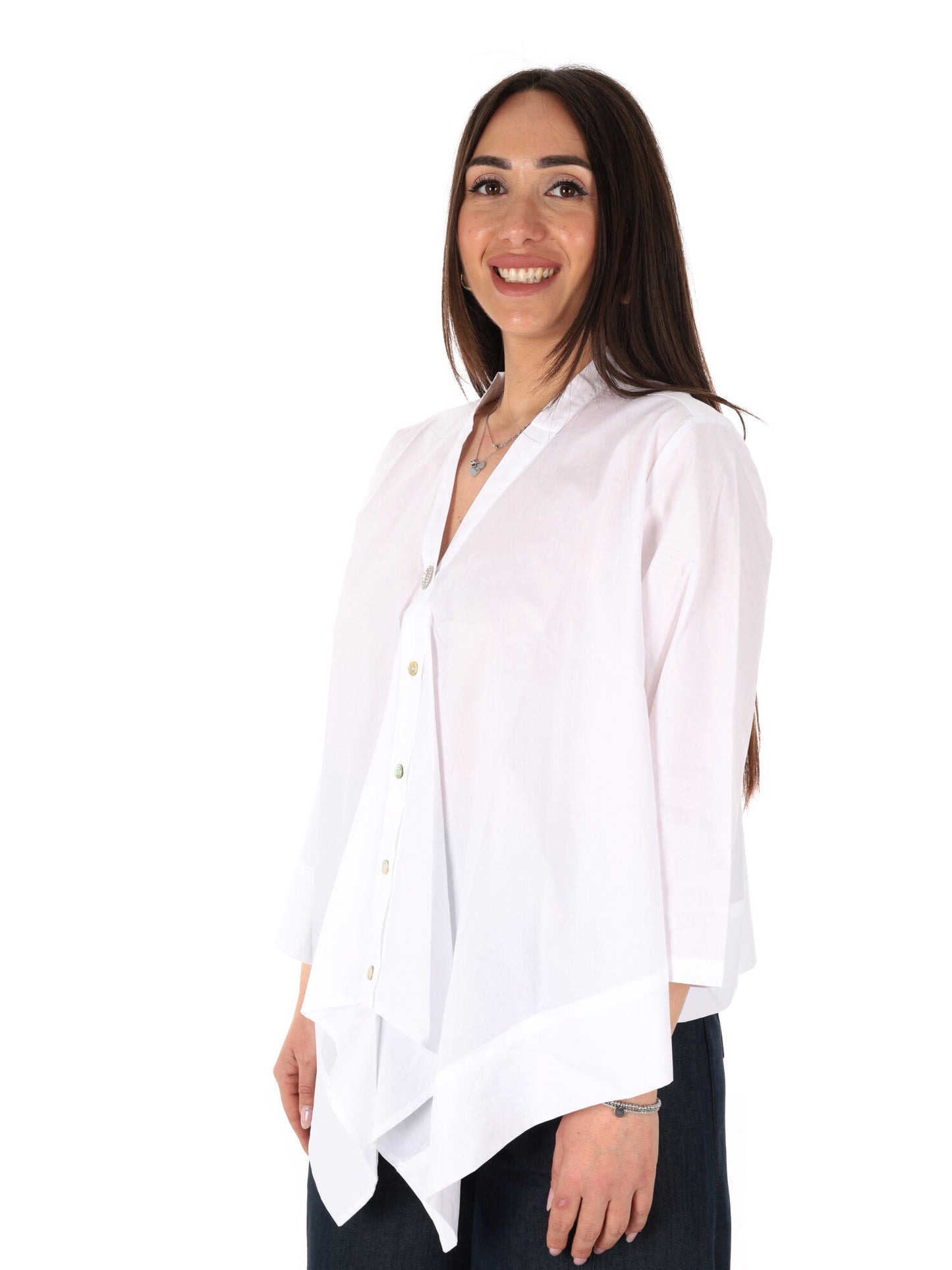 Camicia donna bianca Yes-Zee per la primavera-estate