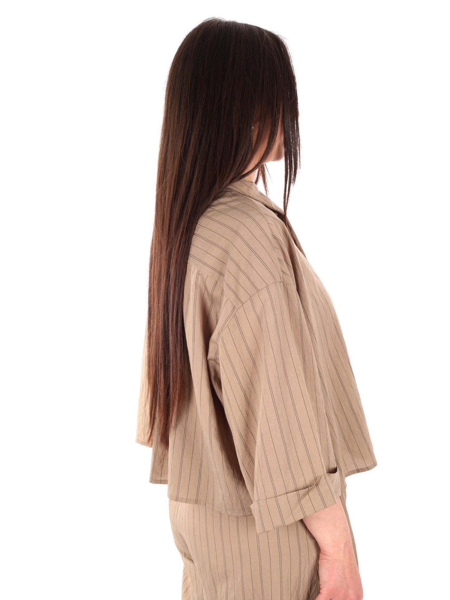 Yes-Zee camicia donna in colore fango per primavera-estate