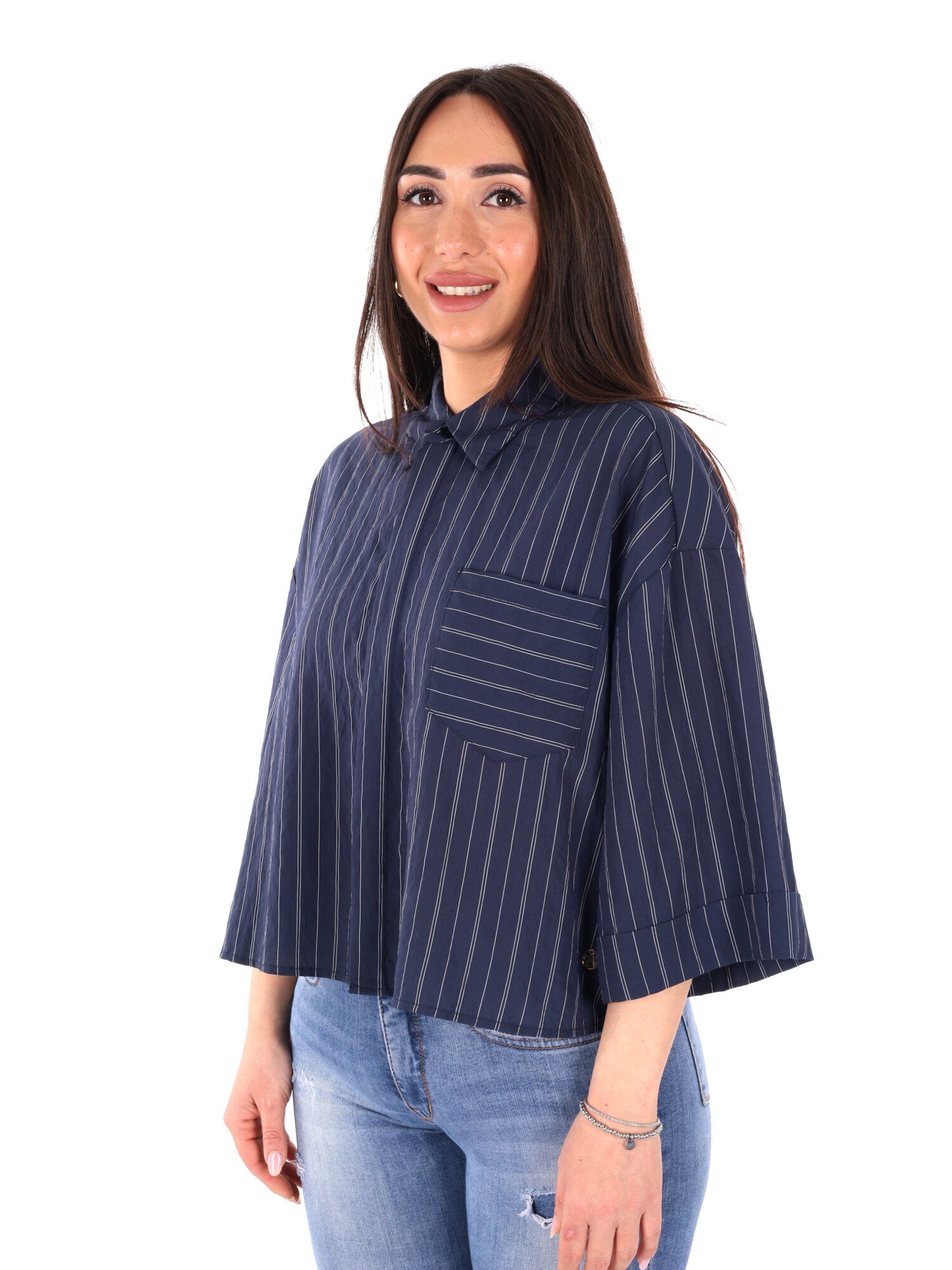 Camicia Yes-Zee donna blu per primavera estate