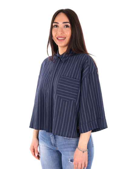 Camicia Yes-Zee donna blu per primavera estate