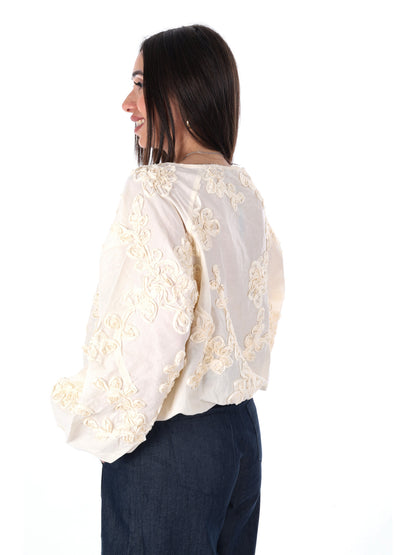 Yes-Zee blusa donna beige ideale per la primavera-estate
