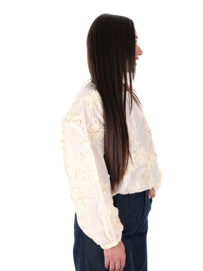 Yes-Zee blusa donna beige ideale per la primavera-estate