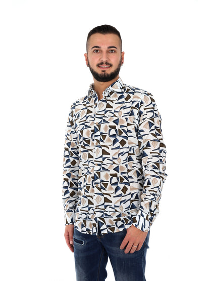 Camicia Yes-Zee uomo multicolore dal design unico