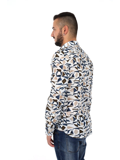Camicia Yes-Zee uomo multicolore dal design unico