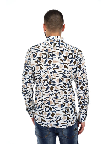 Camicia Yes-Zee uomo multicolore dal design unico