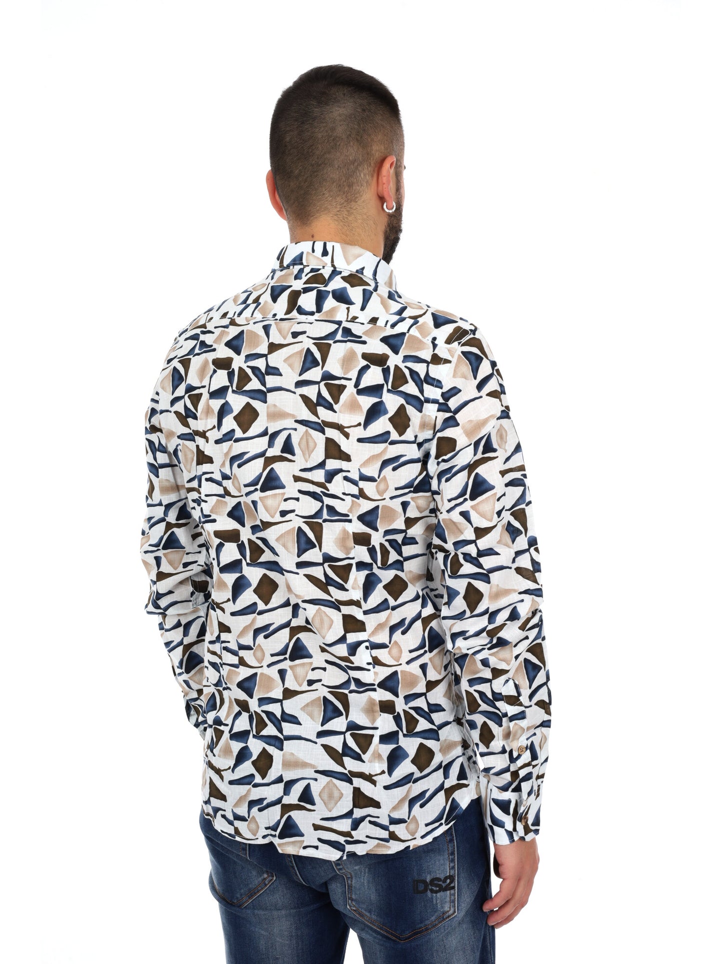 Camicia Yes-Zee uomo multicolore dal design unico