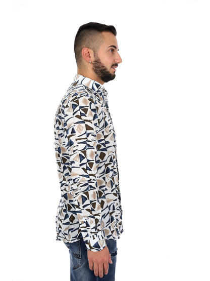 Camicia Yes-Zee uomo multicolore dal design unico