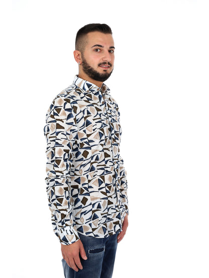 Camicia Yes-Zee uomo multicolore dal design unico