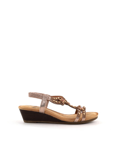 Sandali Les Filles Du Sud donna in oro eleganti e versatili
