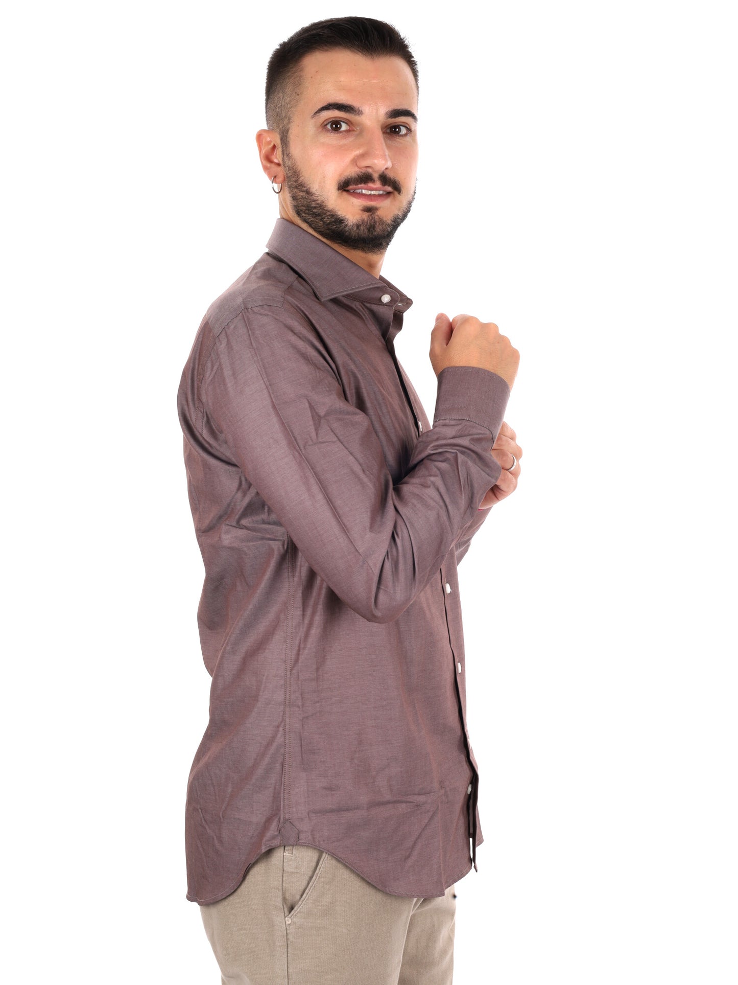 Fb Clessidra M110, camicia da uomo fango