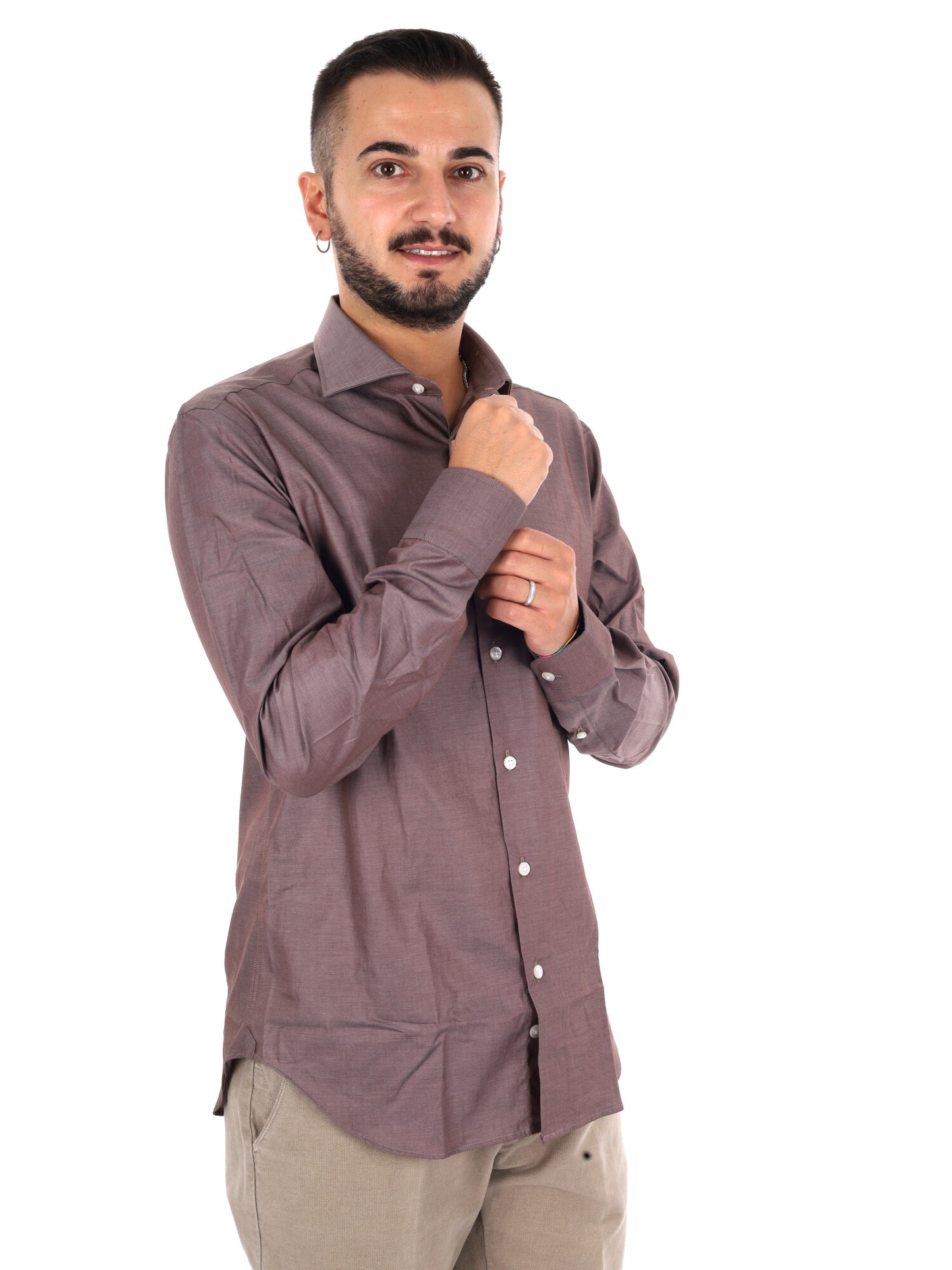 Fb Clessidra M110, camicia da uomo fango