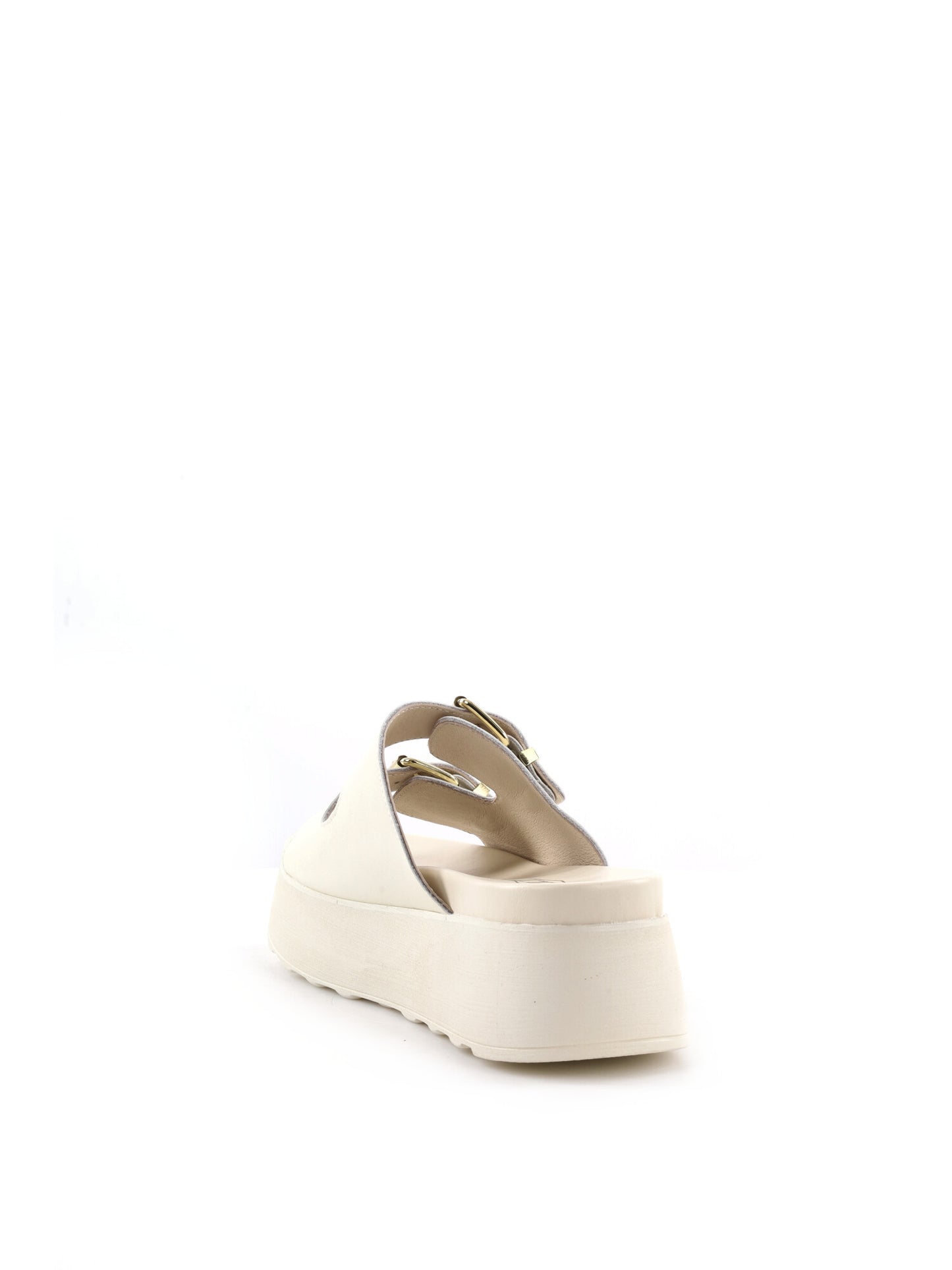 Sandali Janis di Cult donna in cuoio crema con fibbie metalliche