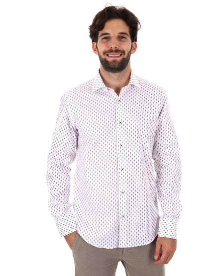 CAMICIA SLIM FB DA UOMO BIANCO MARRONEL