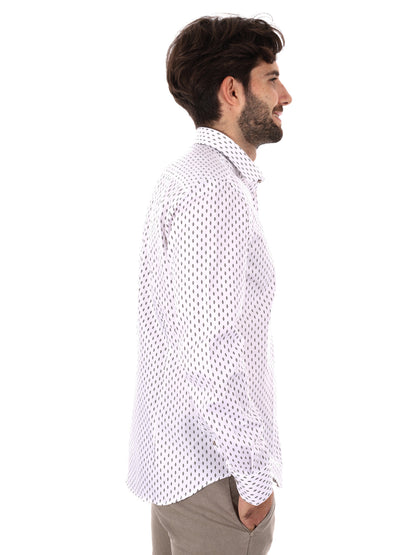 CAMICIA SLIM FB DA UOMO BIANCO MARRONEL