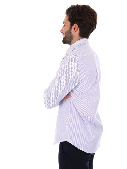 CAMICIA A RIGHE FB DA UOMO BIANCO BLU