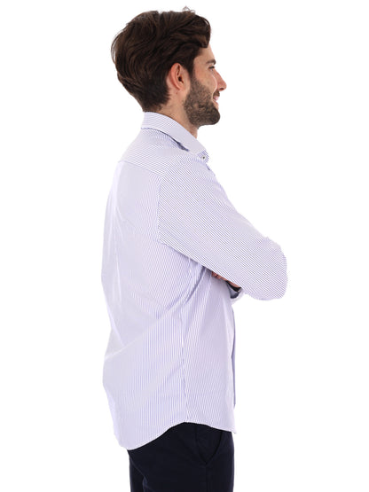 CAMICIA A RIGHE FB DA UOMO BIANCO BLU