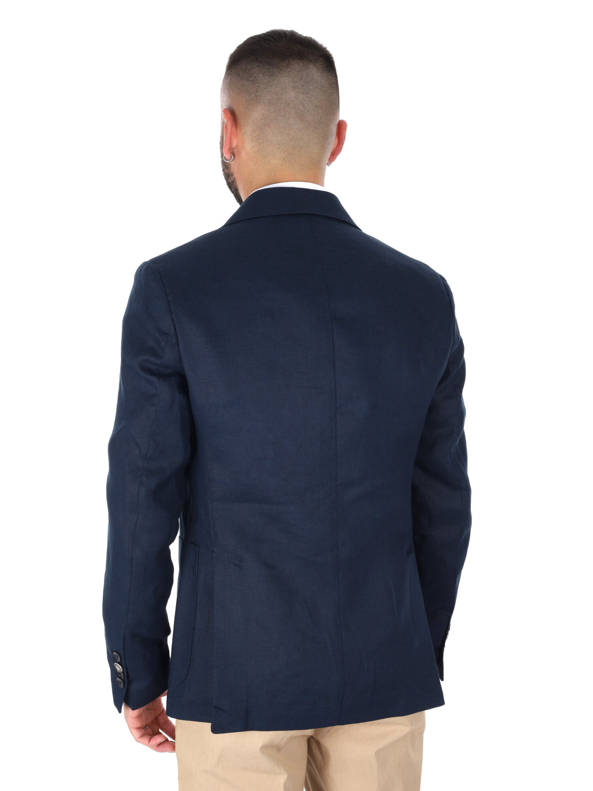 F.b. giacca lino da uomo blu