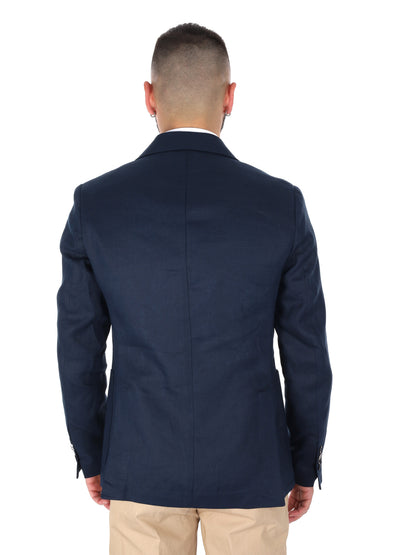 F.b. giacca lino da uomo blu