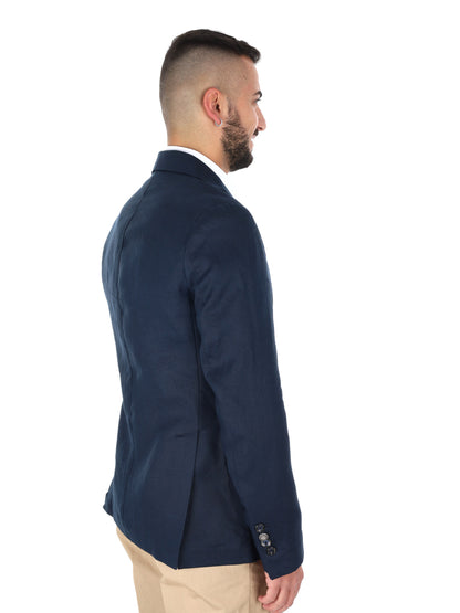 F.b. giacca lino da uomo blu
