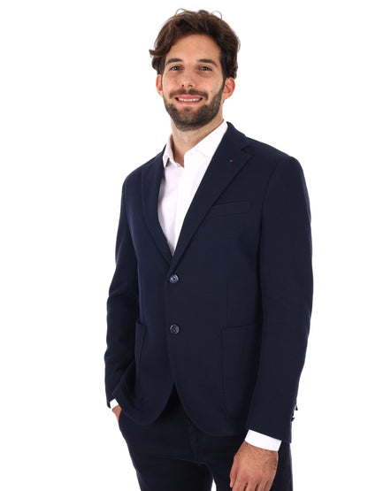 GIACCA MAGLIA MONOPETTO FB DA UOMO BLU