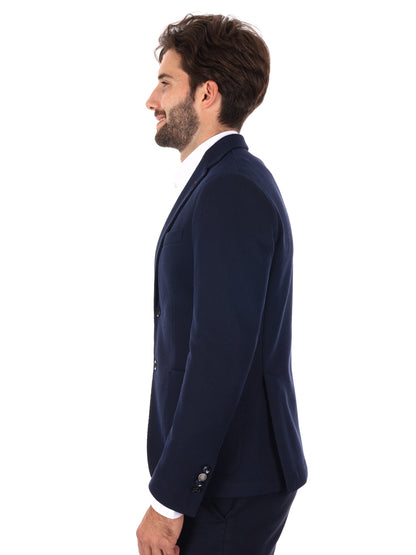 GIACCA MAGLIA MONOPETTO FB DA UOMO BLU