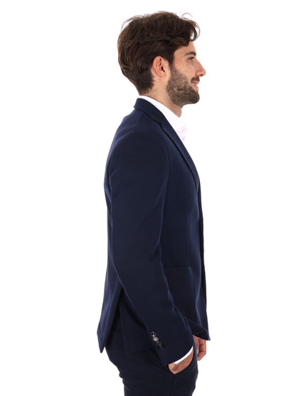 GIACCA MAGLIA MONOPETTO FB DA UOMO BLU