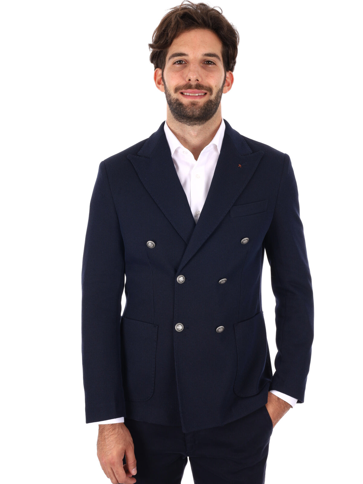 Fb giacca maglia da uomo blu