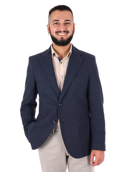 Giacca da uomo FB Drop 4 blu, elegante per la primavera-estate