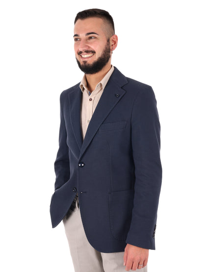 Giacca da uomo FB Drop 4 blu, elegante per la primavera-estate