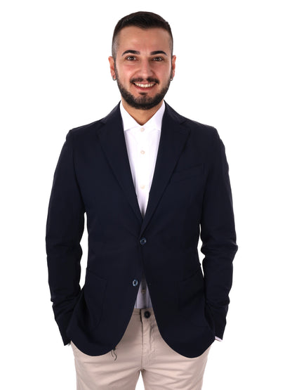 Giacca Performa FB elegante da uomo in blu per primavera-estate