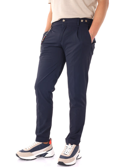 Pantaloni da uomo FB CR947 Catena in blu per la primavera-estate